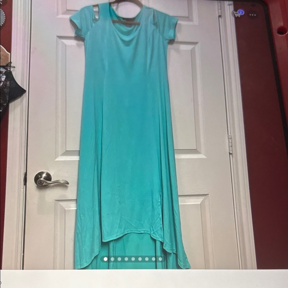 Ladies long, sz S,Kate &Mallory,aqua-turquoise, HSN exclusive NWOT, washer